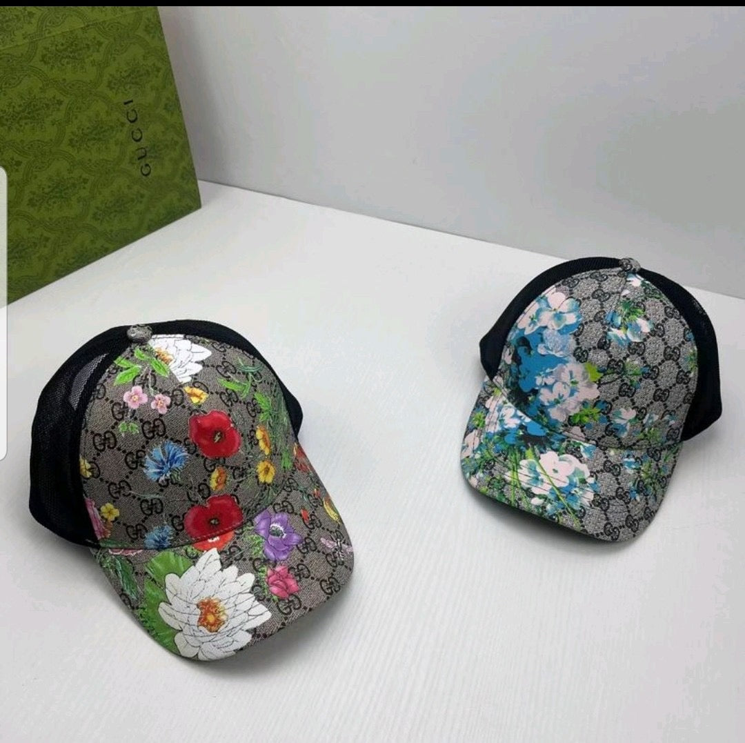 Flower Patterned GG Print Cap