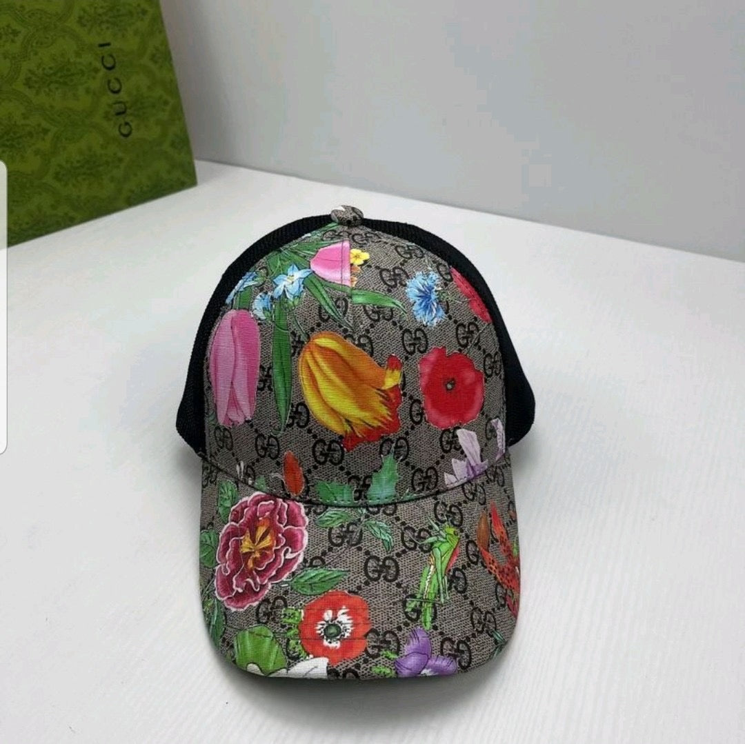 Flower Patterned GG Print Cap