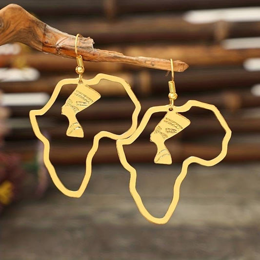 African Map Earrings