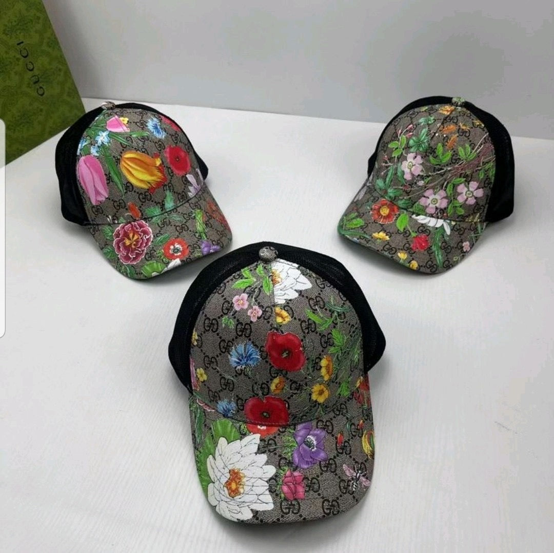 Flower Patterned GG Print Cap