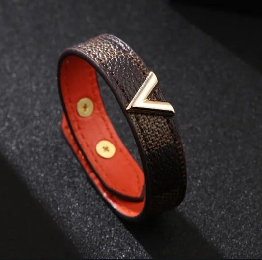 Vintage Striped Leather Bracelet - Unisex